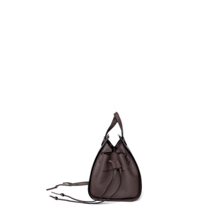 LOEWE MINI HAMMOCK DRAWSTRING BAG GRAINED CALF SKIN DARK TAUPE SHW