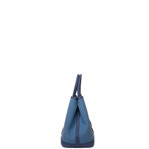 HERMES GARDEN PARTY 30 CANVAS / NEGONDA LEATHER BLUE AGATE SHW STAMP Z
