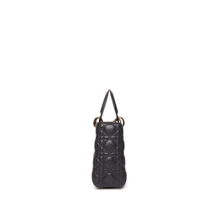CHRISTIAN DIOR MY ABC DIOR SMALL LADY DIOR LAMBSKIN GREY GHW