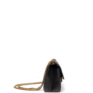 CHANEL 2.55 REISSUE CHEVRON CALFSKIN LEATHER BLACK GHW (MICROCHIP)