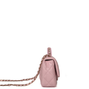 CHANEL 25P TOP HANDLE MINI FLAP BAG （MICROCHIP)