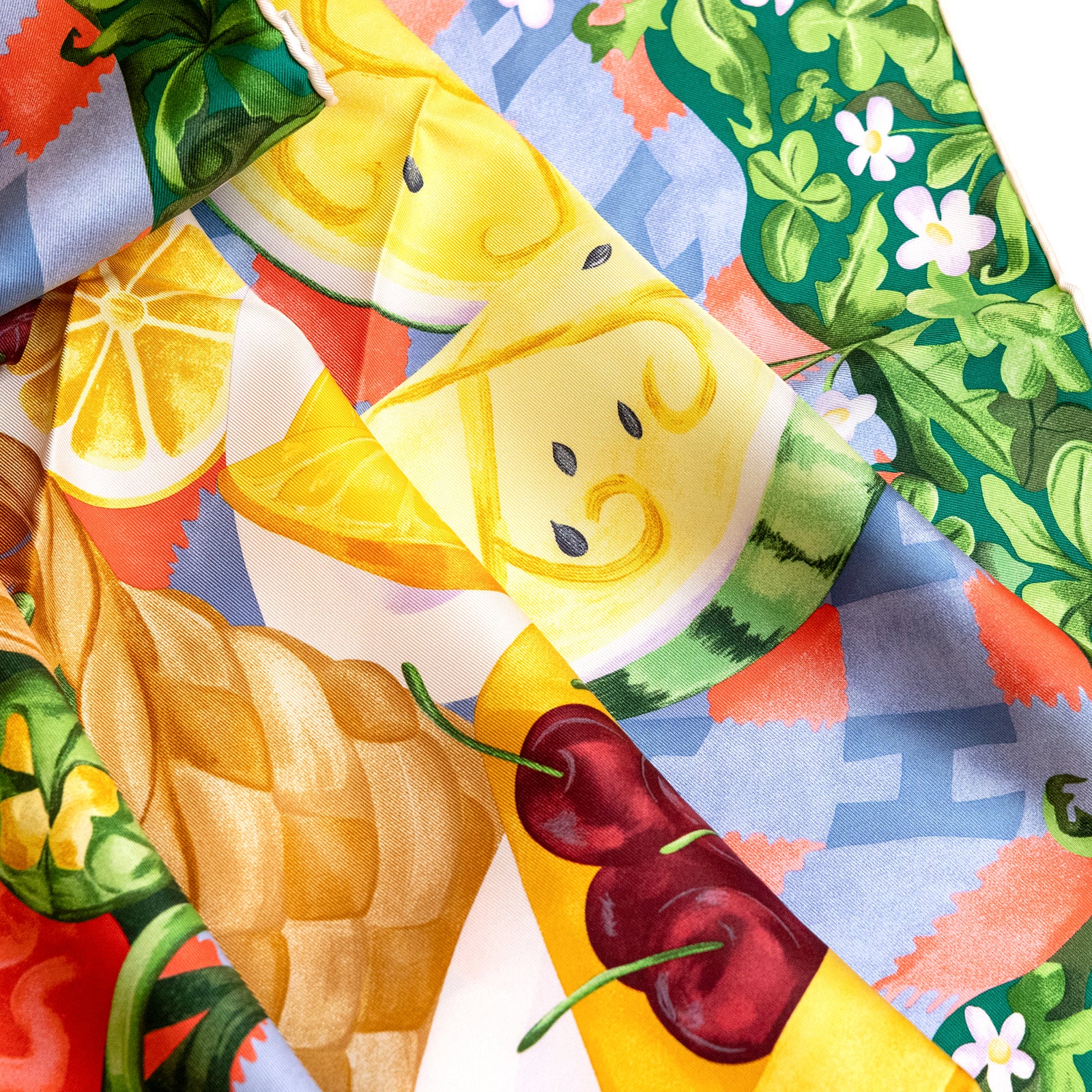 HERMES UN CARRE SUR L'HERBE SILK SCARF 90CM