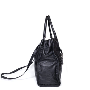 MIUMIU TOTE BAG LEATHER BLACK