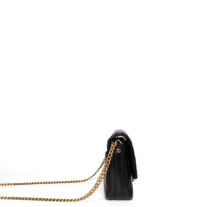 CHANEL GIANT CC LOGO FLAP BAG LAMBSKIN BLACK GHW
