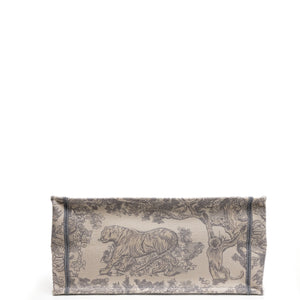 CHRISTIAN DIOR MEDIUM DIOR BOOK TOTE GREY TOILE DE JOUY EMBROIDERY