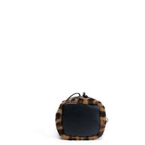 FENDI MINI MON TRESOR BUCKET BAG MULTICOLOUR SHEARLING / LEATHER GHW
