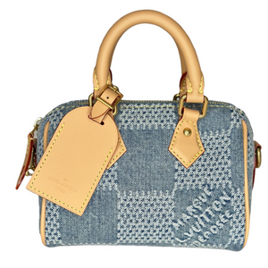 LOUIS VUITTON SPEEDY 18 BANDOULIERE  DAMIER DENIM 3D BLUE DENIM