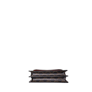 CELINE DOUBLE FLAP TRIOMPHE CANVAS WALLET ON STRAP