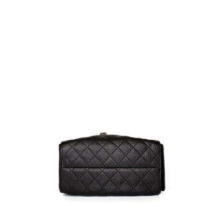 CHANEL SMALL 25 HANDBAG GRAINED CALFSKIN BLACK GHW (MICROCHIP)