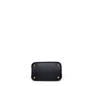 PRADA PANIER SMALL SAFFIANO LEATHER BAG BLACK GHW