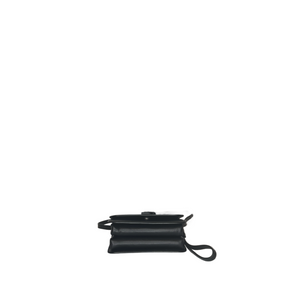 BALENCIAGA BLACK LEATHER B LOGO SHOULDER BAG