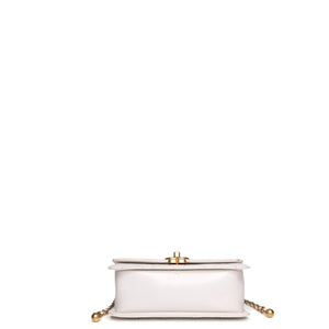 CHANEL 24C GOLD CRUSH MINI FLAP BAG WHITE CALFSKIN GHW