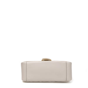 GUCCI GG MARMONT TOP HANDLE BAG LEATHER WHITE GHW