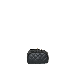 CHANEL 23S QUILTED MINI BACKPACK CAVIAR BLACK LGHW