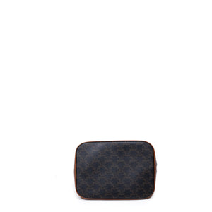 CELINE MEDIUM BUCKET IN TRIOMPHE CANVAS AND CALF SKIN BAG