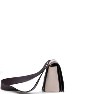 CELINE FRAME BAG CALFSKIN BROWN / WHITE GHW