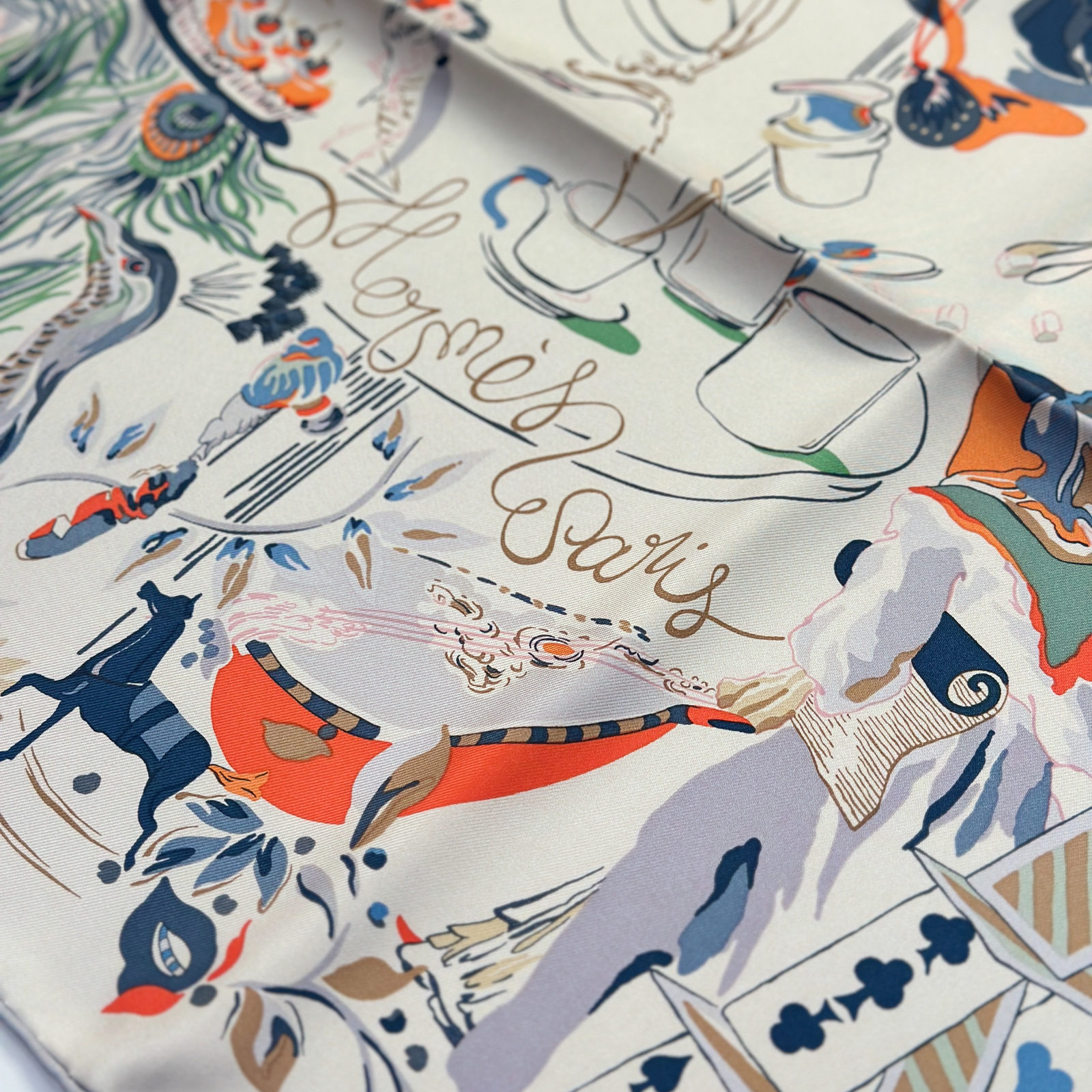 HERMES EMILE ET UNE NUIT SILK SCARF 90CM