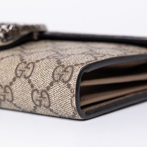 GUCCI DIONYSUS WALLET ON CHAIN GG SUPREME CANVAS/LEATHER BEIGE SHW