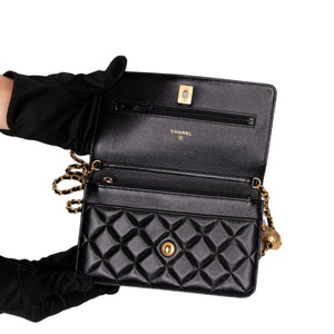 CHANEL 25A PEARL CRUSH WALLET ON CHAIN LAMBSKIN LEATHER GHW (MICROCHIP)