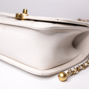CHANEL 24C GOLD CRUSH MINI FLAP BAG WHITE CALFSKIN GHW