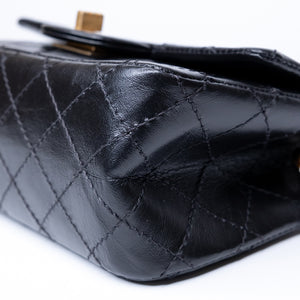 CHANEL MINI 2.55 REISSUE AGED CALFSKIN BLACK GHW