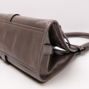 PRADA MEDIUM LEATHER TOTE BAG PEWTER CALFSKIN LEATHER SHW