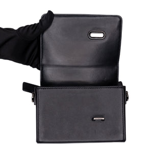 CHRISTIAN DIOR 30 MONTAIGNE CHAIN TOP HANDLE BAG LAMBSKIN LEATHER DARK SILVER HARDWARE