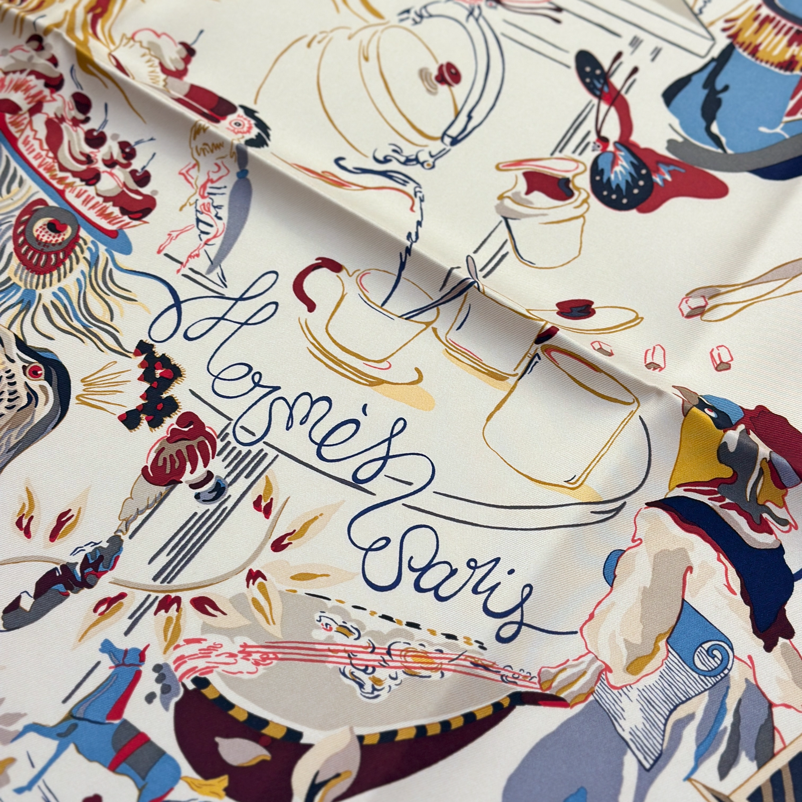 HERMES EMILE ET UNE NUIT SILK SCARF 90CM