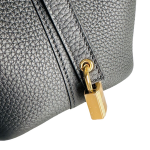 HERMES PICOTIN LOCK 18 BLACK GHW STAMP K