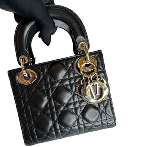 DIOR MINI LADY DIOR BAG BLACK GHW