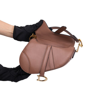 CHRISTIAN DIOR MINI SADDLE GRAIN CALFSKIN PINK GHW