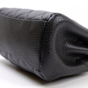 CHANEL 24K BLACK QUILTED MINI BOWLING BAG CAVIAR LEATHER GHW