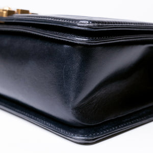 CHANEL LE BOY MEDIUM LAMB SKIN BLACK GHW