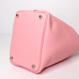 HERMES PICOTIN 18 LOCK BAG CLEMENCE 3Q ROSE SAKURA STAMP W SHW