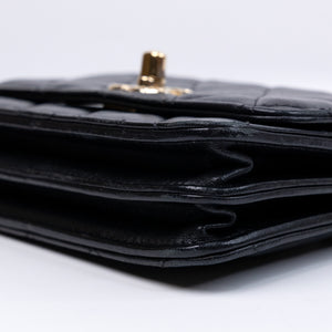 CHANEL MINI TRENDY CC WALLET ON CHAIN LAMBSKIN LEATHER BLACK LGHW