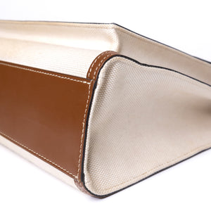 BURBERRY WORLD OF THE POCKET MEDIUM CANVAS WITH LEATHER GHW