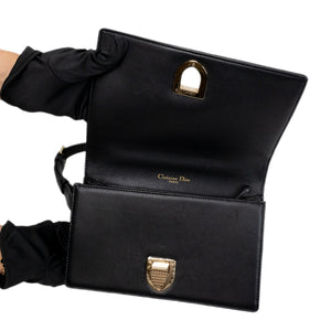 CHRISTIAN DIOR SMALL DIORAMA BLACK CALFSKIN BAG LGHW