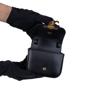 CELINE MINI CLAUDE BAG CALFSKIN LEATHER BLACK GHW