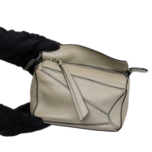 LOEWE MINI PUZZLE BAG CALFSKIN LIGHT GREEN SHW