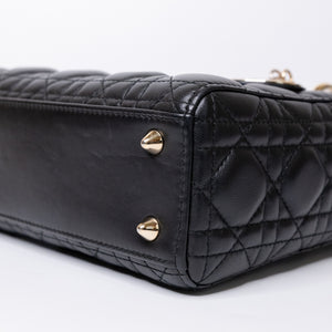 CHRISTIAN DIOR MY ABC DIOR SMALL LADY DIOR LAMBSKIN BLACK GHW