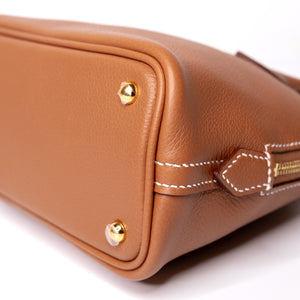 HERMES MINI BOLIDE EVERCOLOR GOLD GHW STAMP K