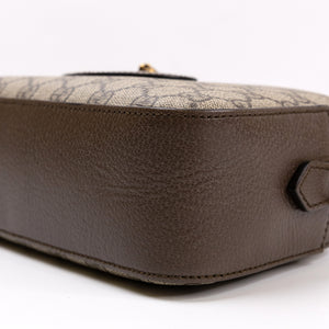 GUCCI GG SUPREME CAMERA BAG BROWN MULTICOLOURED CANVAS /LEATHER GHW