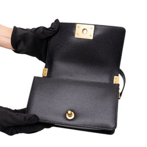 CHANEL LEBOY SMALL BLACK CAVIAR LEATHER GHW