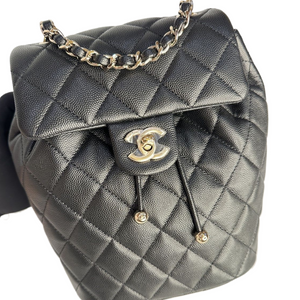 CHANEL 23S QUILTED MINI BACKPACK CAVIAR BLACK LGHW