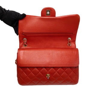CHANEL JUMBO CLASSIC DOUBLE FLAP RED CAVIAR LEATHER GHW