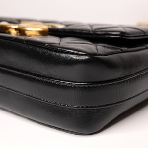 CHANEL GIANT CC LOGO FLAP BAG LAMBSKIN BLACK GHW