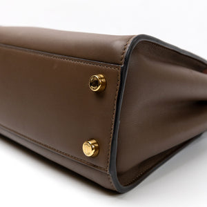 FENDI SMALL PEEKABOO BAG BROWN CALFSKIN LEATHER GHW