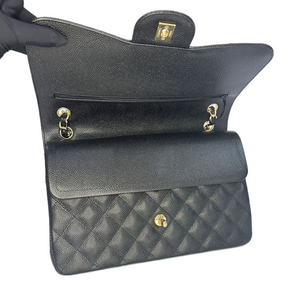 CHANEL CF JUMBO BLACK CAVIAR LEATHER GHW