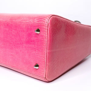 CHRISTIAN DIOR MEDIUM LADY DIOR LIZARD PINK CRYSTAL SHW