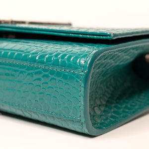 SAINT LAURENT SMALL KATE BAG WITH TASSEL CROC-EMBOSSED LEATHER SHW